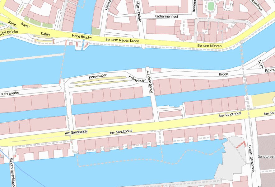 Hamburg Dungeon-Stadtplan mit Satellitenfoto und Hotels von Hamburg