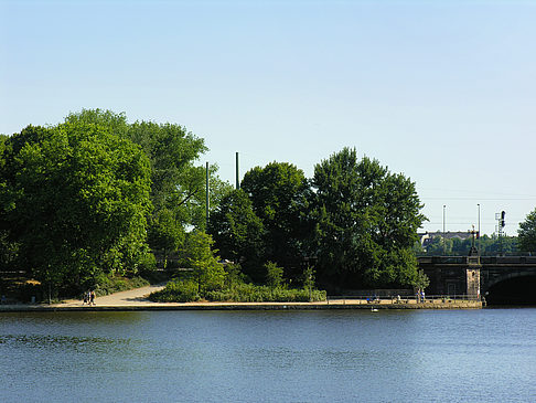 Alster Pavillon mit Blick auf Binnenalster - Hamburg (Hamburg)