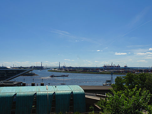 Altonaer Balkon mit Blick auf den Hafen - Hamburg (Hamburg)