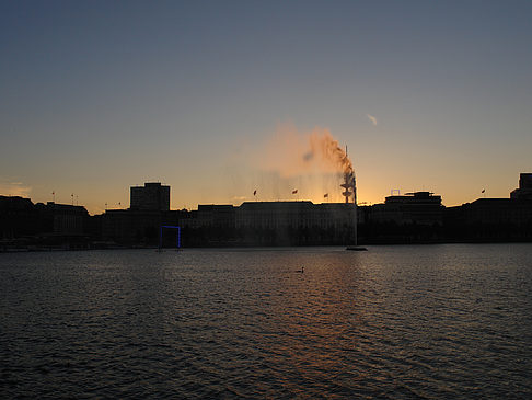 Sonnenuntergang über der Binnenalster - Hamburg (Hamburg)