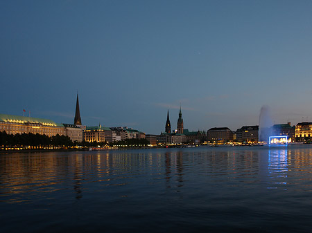 Sonnenuntergang über der Binnenalster - Hamburg (Hamburg)