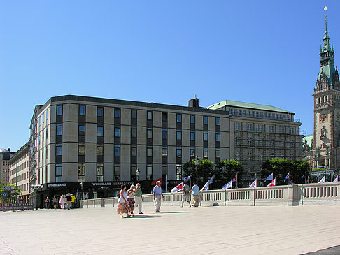 Blick auf Rathaus vom Jungfernstieg - Hamburg (Hamburg)